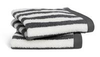 Habitat Grey Stripe 2 Pack Face Cloth