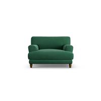 Habitat Askem Fabric Cuddle Chair - Green - Dark Leg