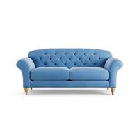 Habitat Brooker Velvet 3 Seater Sofa - Sky Blue - Ash Leg