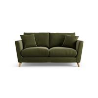 Habitat Lomond Velvet 2 Seater Sofa - Moss Green - Ash Leg