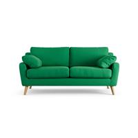 Habitat Ivor Fabric 3 Seater Sofa - Emerald Green - Ash Leg