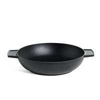 Habitat 60 Stove 28cm Cast Iron Wok - Black