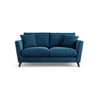 Habitat Lomond Velvet 2 Seater Sofa - Blue - Dark Leg