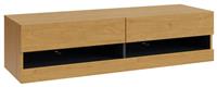 GFW Leon 120cm LED Wall TV Unit - Oak Effect