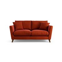 Habitat Lomond Velvet 2 Seater Sofa - Orange - Dark Leg