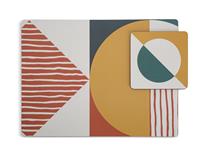 Habitat Geo Corkback Set of 4 Placemats and Coaster