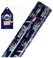 Disney Stitch Set of 2 Christmas Wrapping Paper With 6 Tags