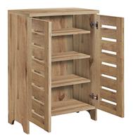 Argos Home Slatted 2 Door Shoe Storage Cabinet - Oak