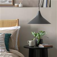 Habitat Spun Cone Metal Pendant Light- Black