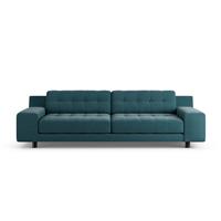Habitat Hendricks Fabric 4 Seater Sofa - Teal - Black Leg