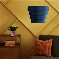 Habitat Navy Easy Fit Stacked 4 Tier Lampshade - 45cm