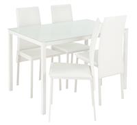 Argos Home Lido Glass Dining Table & 4 White Chairs