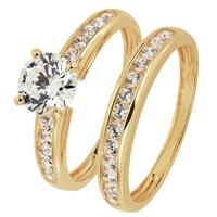 Revere 9ct Gold Cubic Zirconia Solitaire Engagement Ring - S