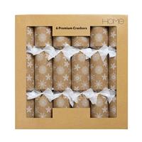 Argos Home Pack of 6 Snowflake Kraft Christmas Crackers