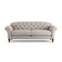 Habitat Brooker Fabric 4 Seater Sofa - Stone - Dark Leg
