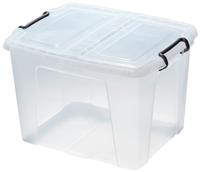 Strata 2 X 40L Smart Box With Lid Storage Boxes - Clear