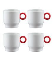 Designed by Sebastian Conran Set of 4 Coffee Cups - Red