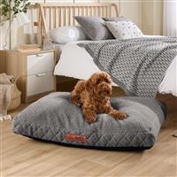Paws For Slumber Sherpa Silver Pet Bed-Large