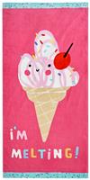 Catherine Lansfield Ice Cream Beach Towel - Pink