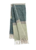 Habitat Brushed Stripe Faux Mohair Throw - Blue & Sage