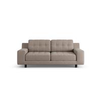 Habitat Hendricks Fabric 2 Seater Sofa - Mocha - Black Leg