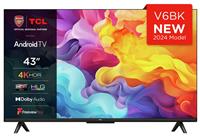 TCL 43 Inch 43V6BK Smart 4K UHD HDR LED Freeview TV