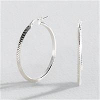 Revere Sterling Silver Diamond-cut Hoop Earrings