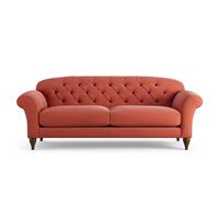Habitat Brooker Fabric 4 Seater Sofa - Papaya - Dark Leg