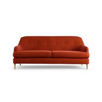 Habitat Frome Velvet 3 Seater Sofa - Burnt Orange - Ash Leg