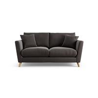 Habitat Lomond Velvet 2 Seater Sofa - Grey - Ash Leg