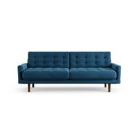 Habitat Fenner Velvet 3 Seater Sofa - Ink Blue- Dark Leg