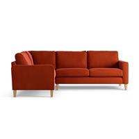 Habitat Flint Velvet Left Hand Corner Sofa - Burnt Orange