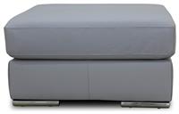 Argos Home Valenica Leather Ottoman Footstool - Light Grey