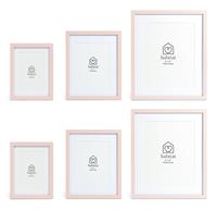 Habitat Pack of 6 Pink Wooden Picture Frames