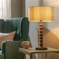 Habitat Bobbin Mango Wood Table Lamp Base Only - Walnut