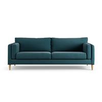 Habitat Newington Fabric 4 Seater Sofa - Teal - Ash Leg