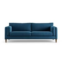 Habitat Newington Velvet 4 Seater Sofa -Ink Blue - Dark Leg