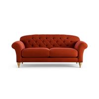 Habitat Brooker Velvet 3 Seater Sofa - Orange - Ash Leg