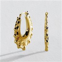 Revere 9ct Bonded Gold Sterling Silver Creole Hoop Earrings
