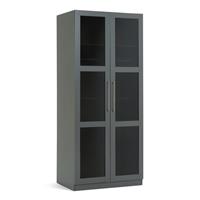 Habitat Hamburg 2 Door Double Glass Wardrobe-Dark Grey