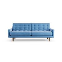 Habitat Fenner Velvet 3 Seater Sofa - Sky Blue - Dark Leg