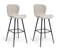 Habitat Etta Pair of Fabric Bar Stools - Natural