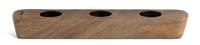 Habitat Mango Wood Tealight & Taper Centre Piece - Naturals