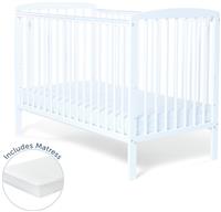 Baby Elegance Starlight Baby Cot with Mattress - White