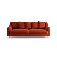 Habitat Swift Velvet 3 Seater Sofa - Burnt Orange - Ash Leg
