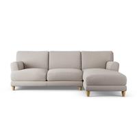 Habitat Askem Fabric Right Hand Corner Sofa - Stone -Ash Leg
