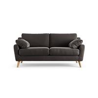 Habitat Ivor Fabric 3 Seater Sofa - Grey - Ash Leg