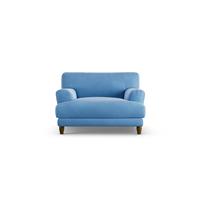 Habitat Askem Velvet Cuddle Chair - Sky Blue - Dark Leg