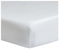 Home Essentials Brushed Cotton White Fitted Sheet - Single