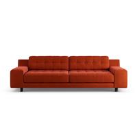 Habitat Hendricks Velvet 4 Seater Sofa - Orange - Black Leg